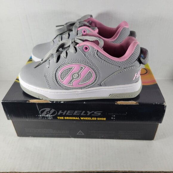 Heelys Youth Girls Gray & Pink Roller Shoes With Removeable Wheels & Tool Size 3 - Picture 2 of 8